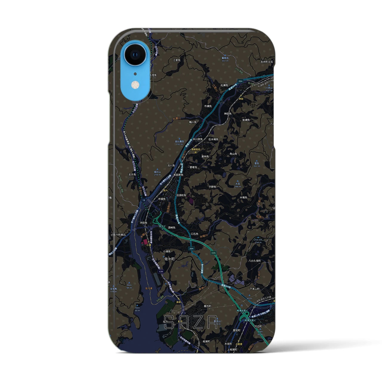 【佐々（長崎県）】地図柄iPhoneケース（バックカバータイプ）