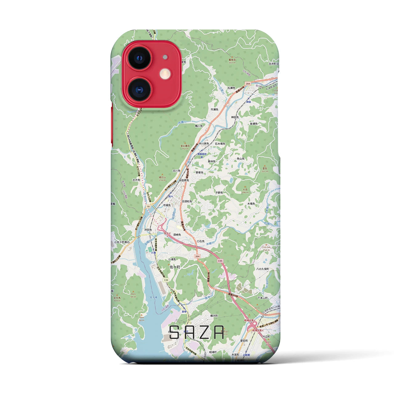 【佐々（長崎県）】地図柄iPhoneケース（バックカバータイプ）