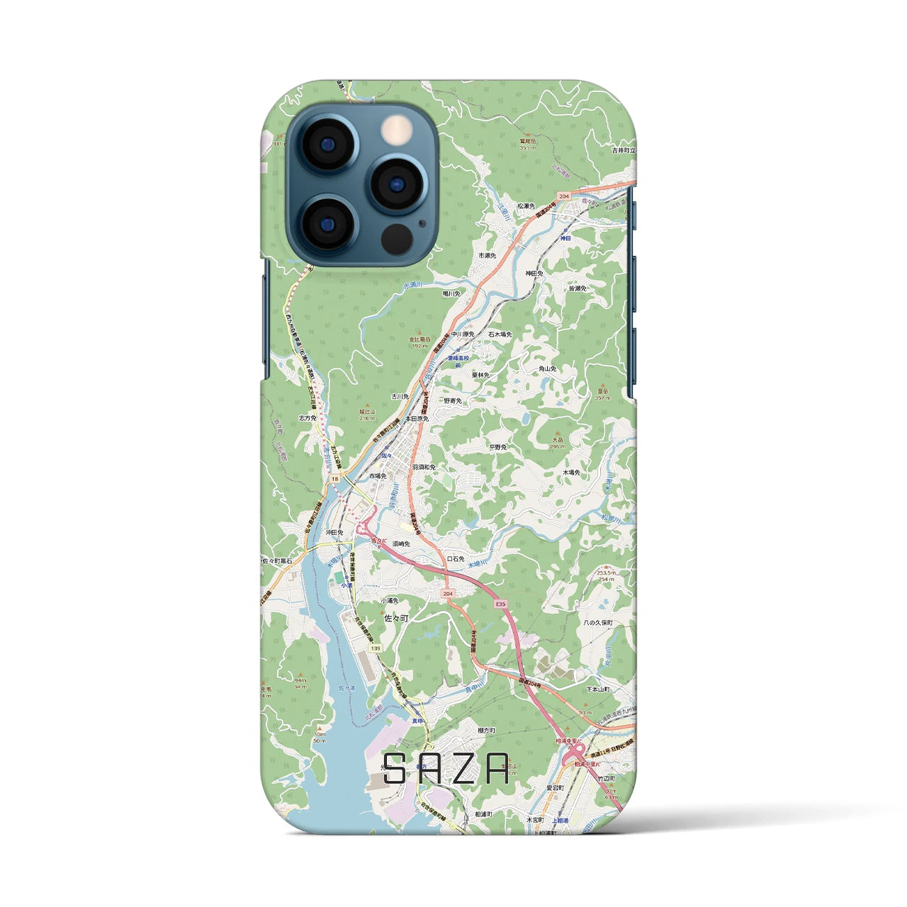 【佐々（長崎県）】地図柄iPhoneケース（バックカバータイプ）