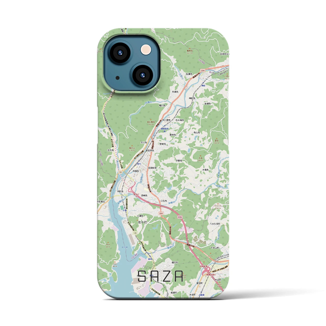 【佐々（長崎県）】地図柄iPhoneケース（バックカバータイプ）