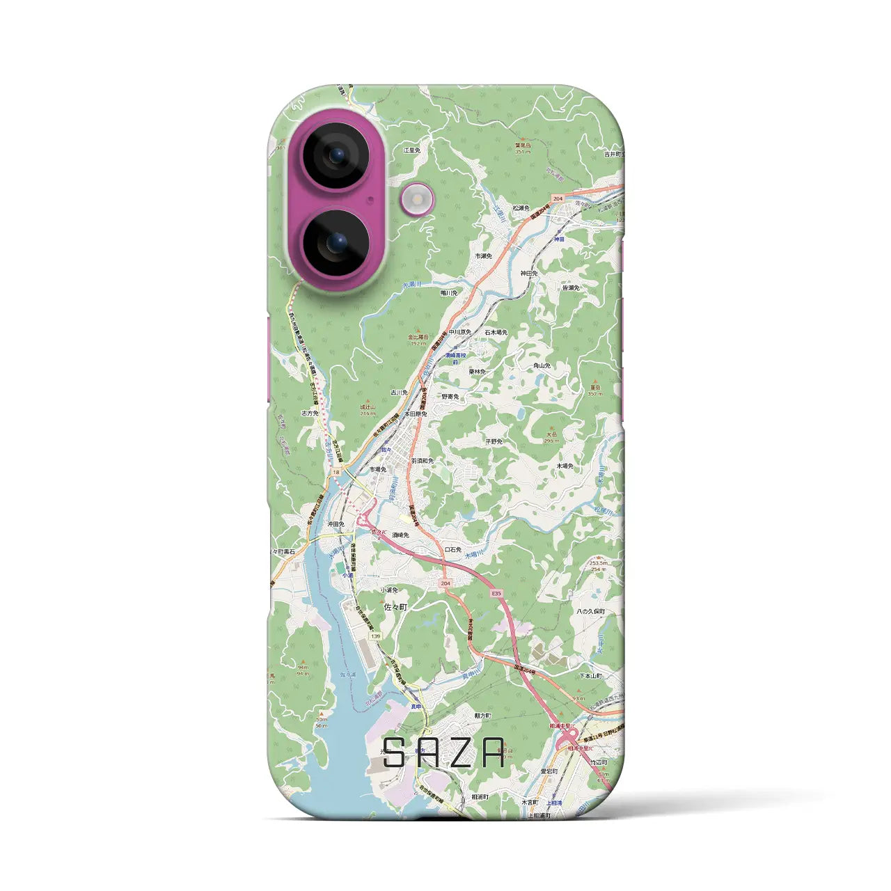 【佐々（長崎県）】地図柄iPhoneケース（バックカバータイプ）
