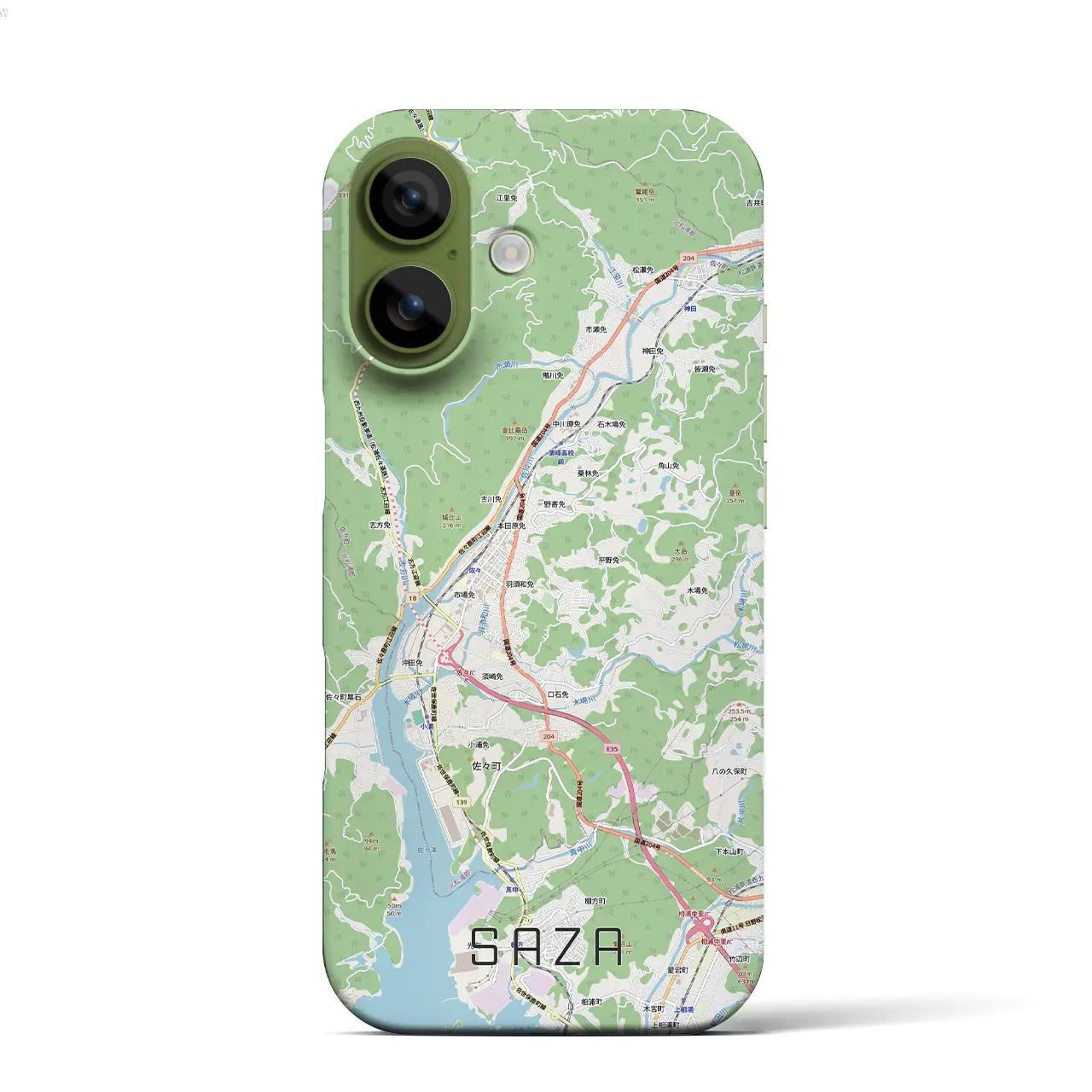 【佐々（長崎県）】地図柄iPhoneケース（バックカバータイプ）