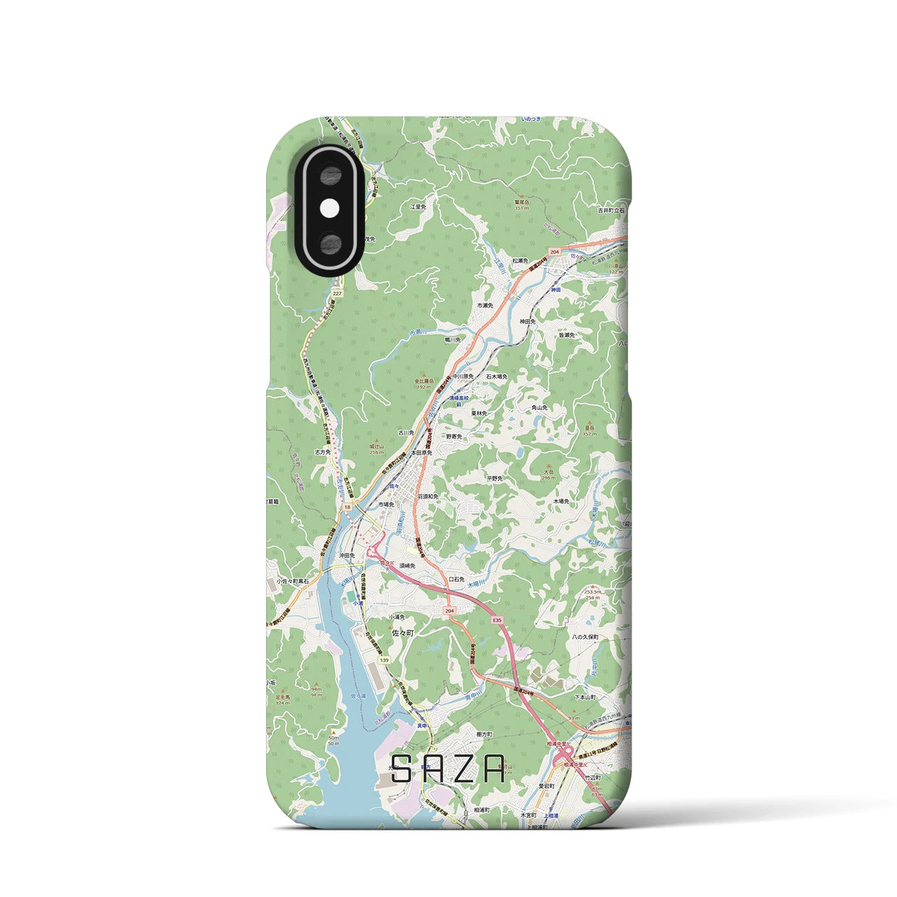 【佐々（長崎県）】地図柄iPhoneケース（バックカバータイプ）