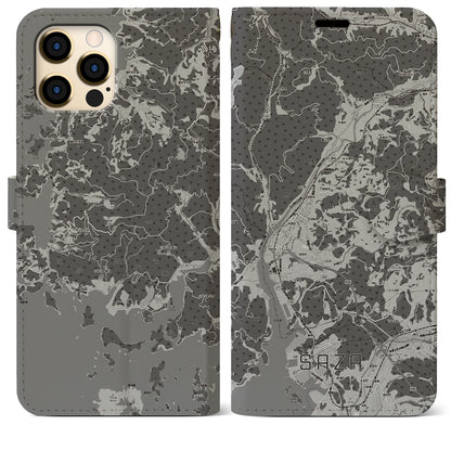 【佐々（長崎県）】地図柄iPhoneケース（手帳タイプ）