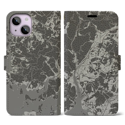 【佐々（長崎県）】地図柄iPhoneケース（手帳タイプ）