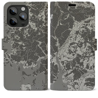 【佐々（長崎県）】地図柄iPhoneケース（手帳タイプ）