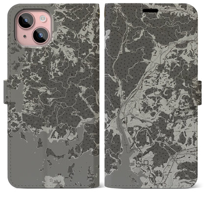 【佐々（長崎県）】地図柄iPhoneケース（手帳タイプ）