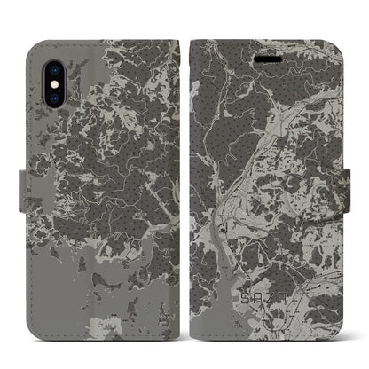 【佐々（長崎県）】地図柄iPhoneケース（手帳タイプ）