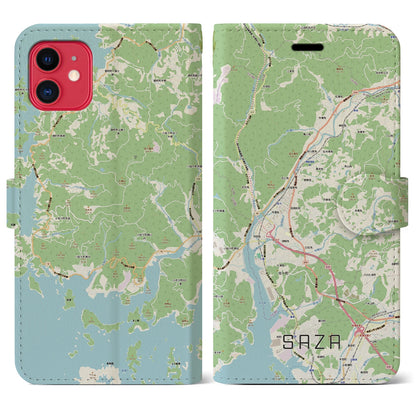 【佐々（長崎県）】地図柄iPhoneケース（手帳タイプ）