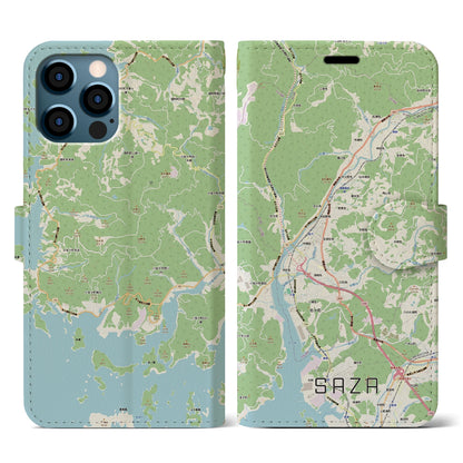 【佐々（長崎県）】地図柄iPhoneケース（手帳タイプ）