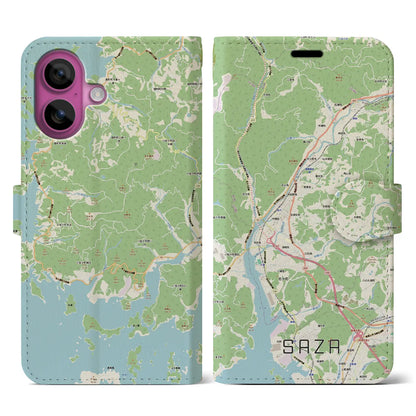 【佐々（長崎県）】地図柄iPhoneケース（手帳タイプ）