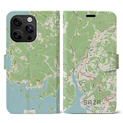 【佐々（長崎県）】地図柄iPhoneケース（手帳タイプ）