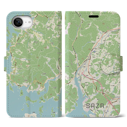 【佐々（長崎県）】地図柄iPhoneケース（手帳タイプ）