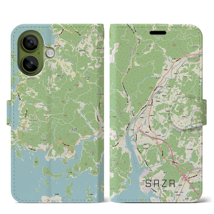 【佐々（長崎県）】地図柄iPhoneケース（手帳タイプ）