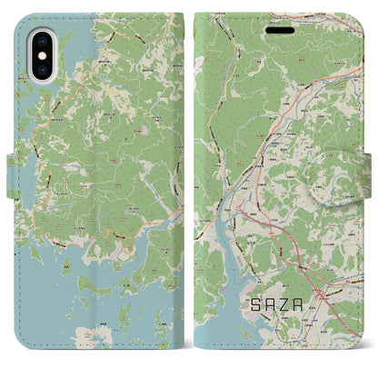 【佐々（長崎県）】地図柄iPhoneケース（手帳タイプ）