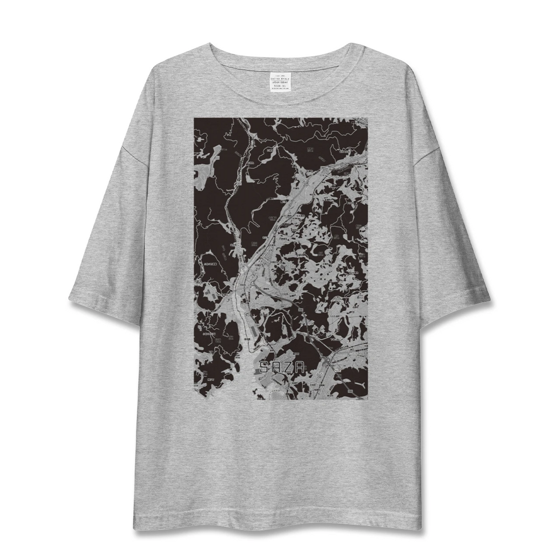 【佐々（長崎県）】地図柄ビッグシルエットTシャツ