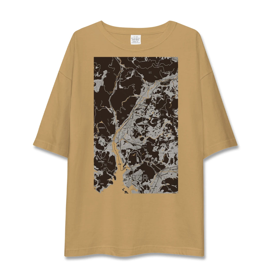 【佐々(長崎県)】地図柄ビッグシルエットTシャツ