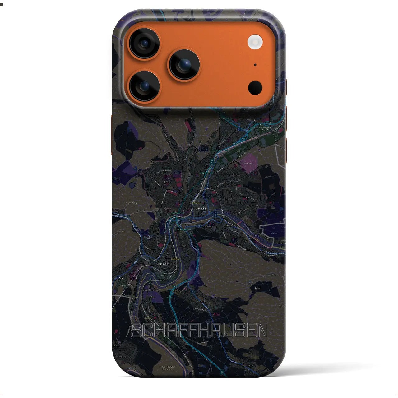 【シャフハウゼン（スイス）】地図柄iPhoneケース（バックカバータイプ）