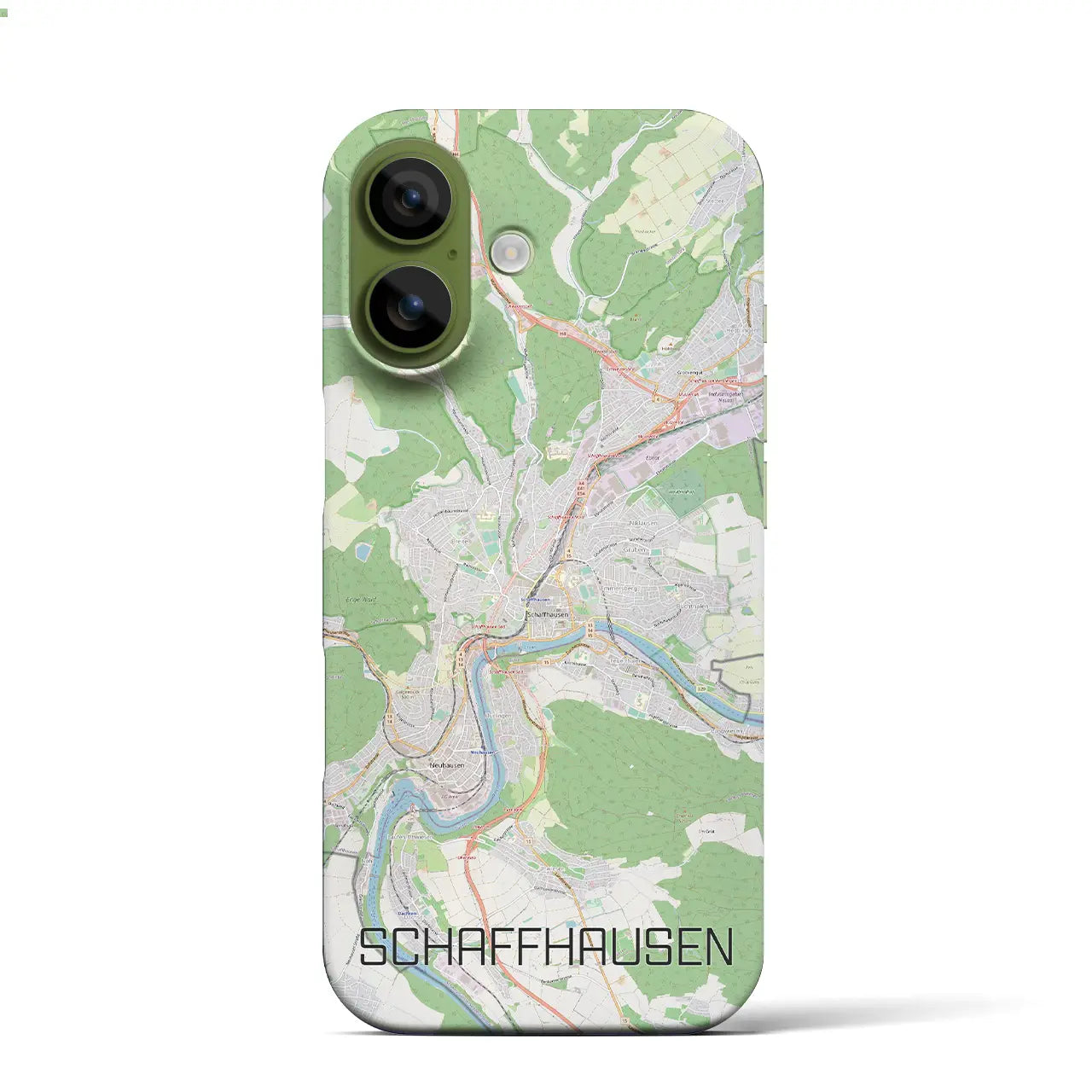 【シャフハウゼン（スイス）】地図柄iPhoneケース（バックカバータイプ）