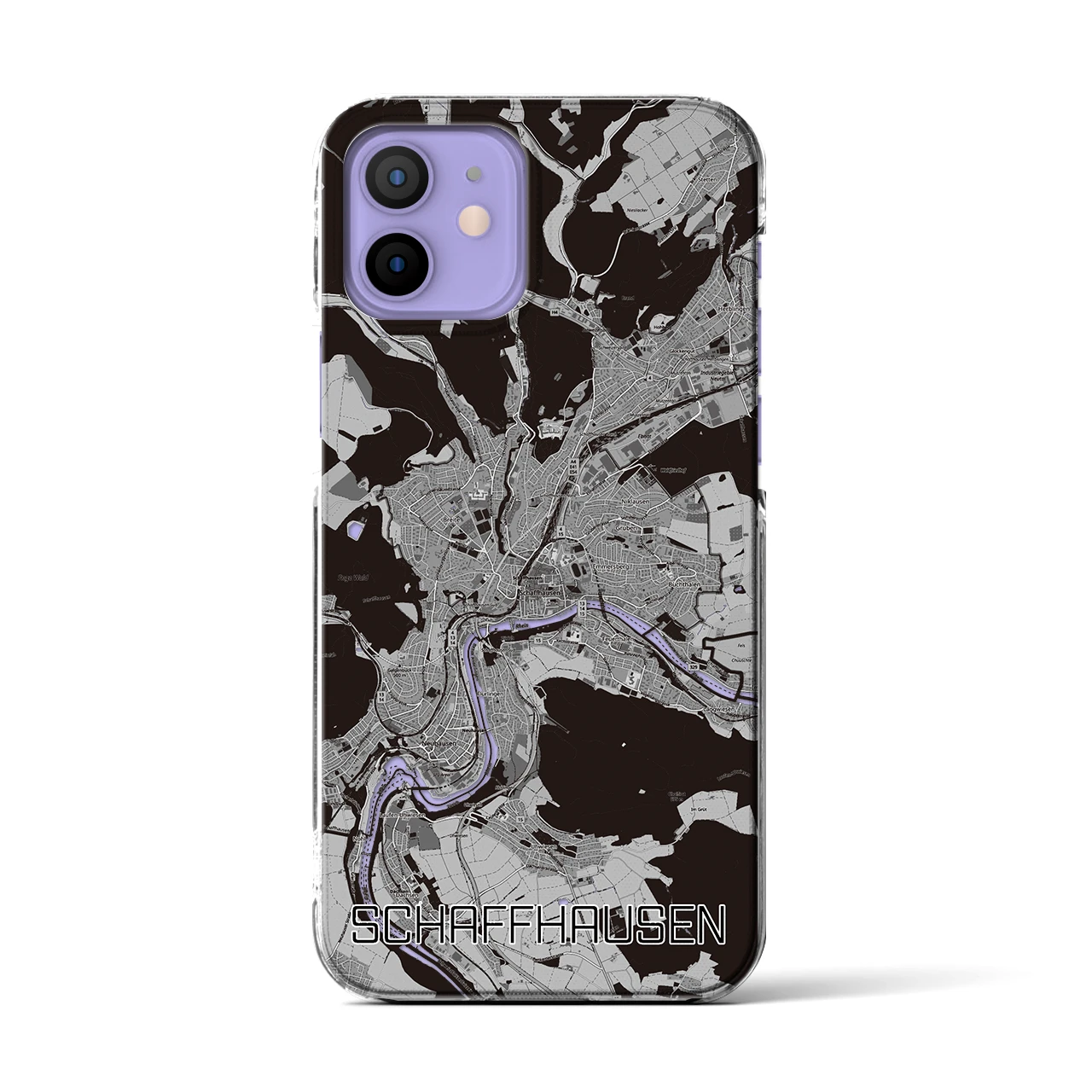 【シャフハウゼン（スイス）】地図柄iPhoneケース（クリアタイプ）