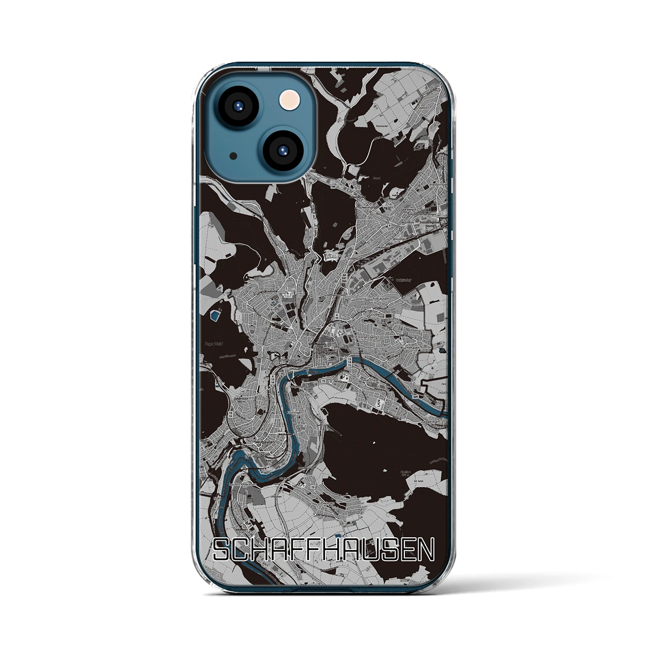 【シャフハウゼン（スイス）】地図柄iPhoneケース（クリアタイプ）
