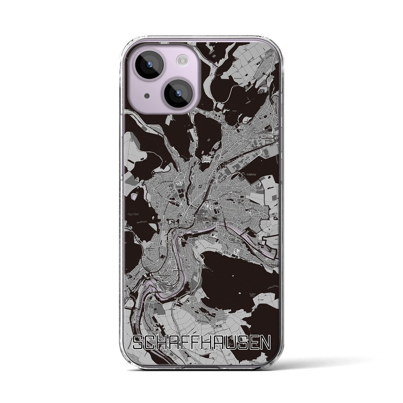【シャフハウゼン（スイス）】地図柄iPhoneケース（クリアタイプ）