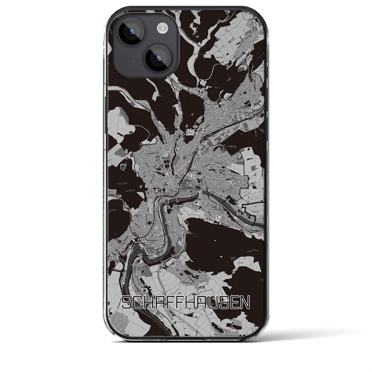 【シャフハウゼン（スイス）】地図柄iPhoneケース（クリアタイプ）