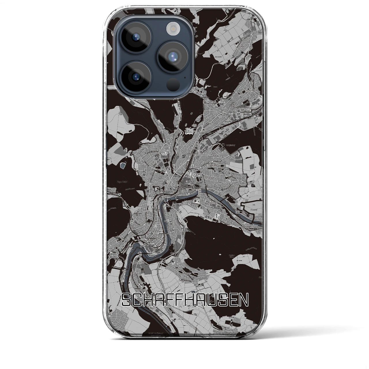 【シャフハウゼン（スイス）】地図柄iPhoneケース（クリアタイプ）