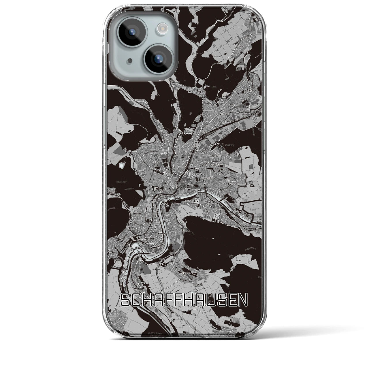 【シャフハウゼン（スイス）】地図柄iPhoneケース（クリアタイプ）