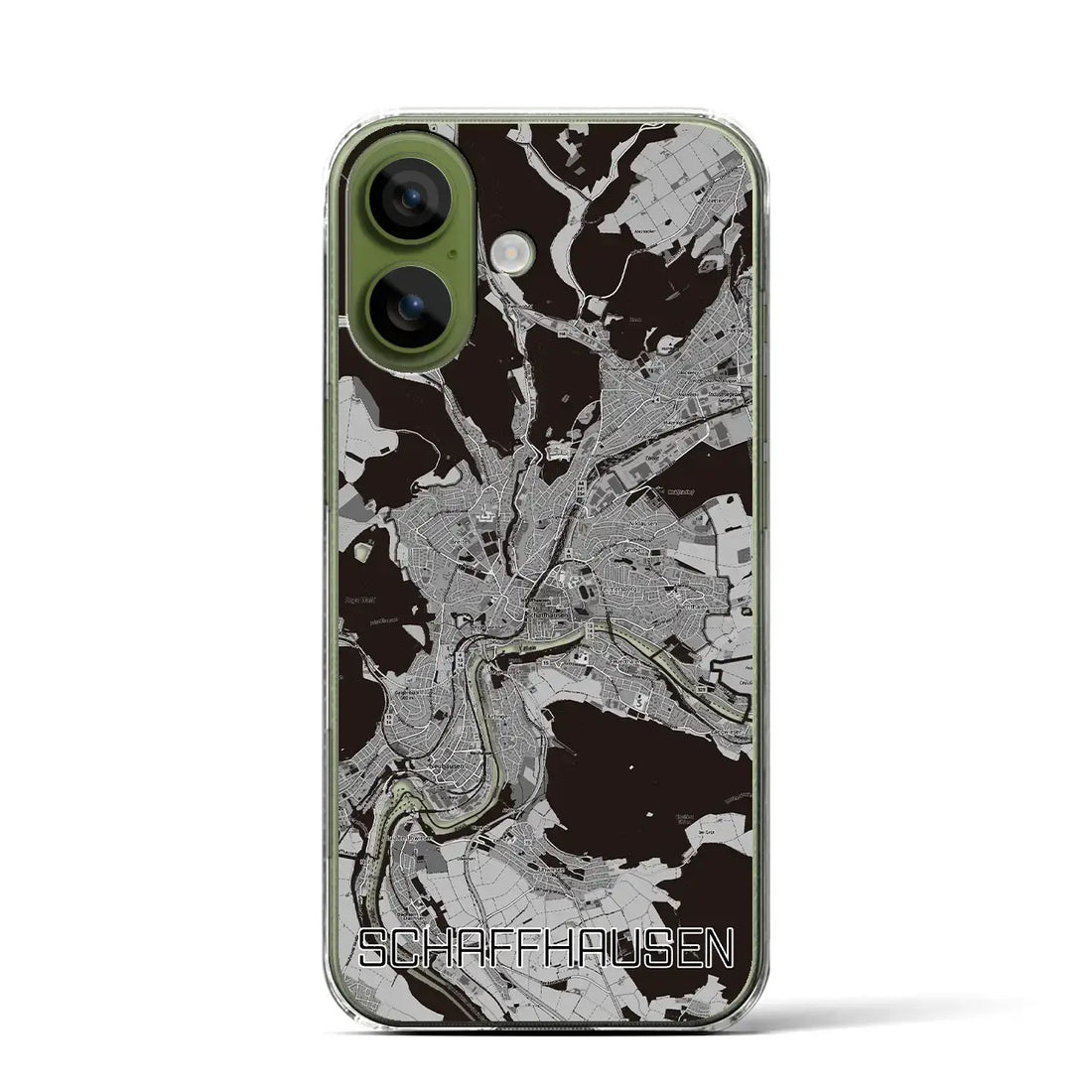 【シャフハウゼン（スイス）】地図柄iPhoneケース（クリアタイプ）モノトーン・iPhone 17 Pro Max 用