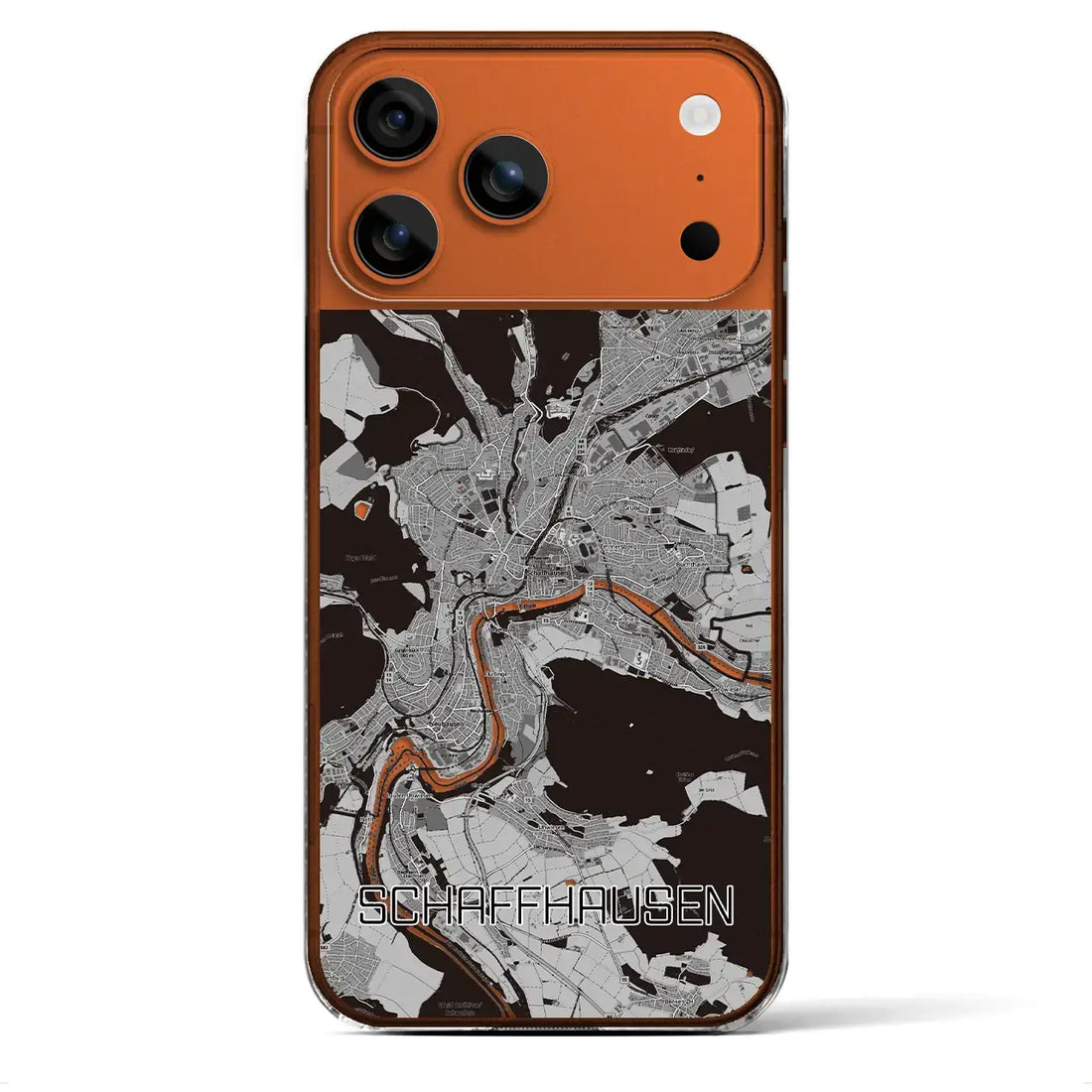 【シャフハウゼン（スイス）】地図柄iPhoneケース（クリアタイプ）モノトーン・iPhone 17 Pro Max 用