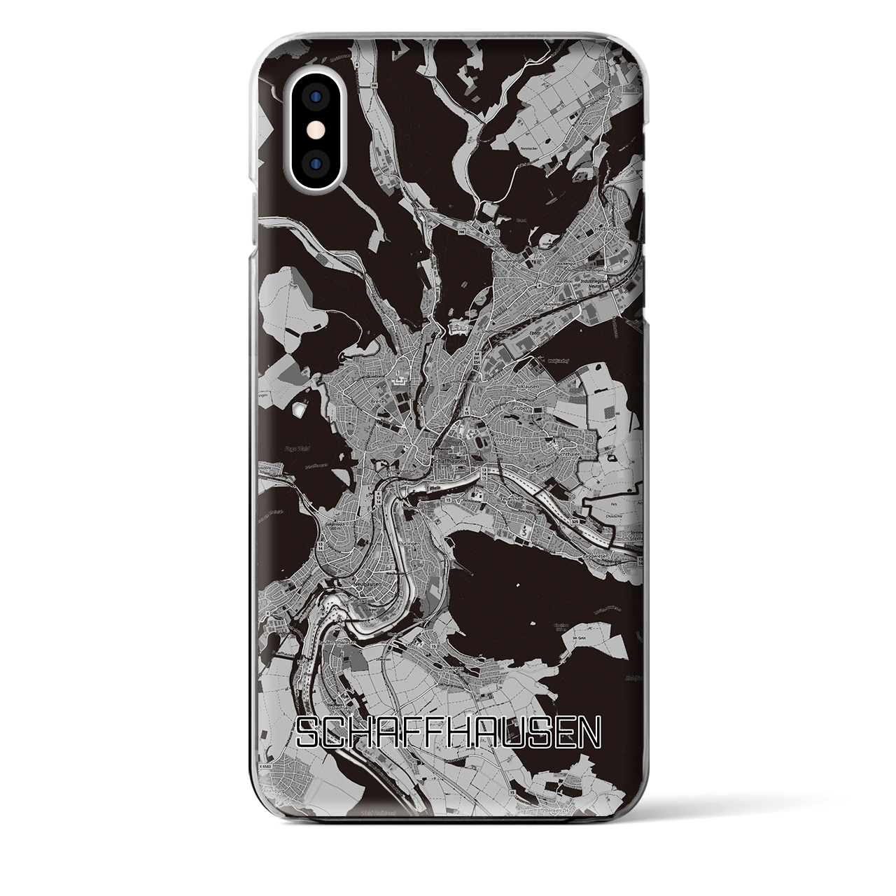【シャフハウゼン（スイス）】地図柄iPhoneケース（クリアタイプ）
