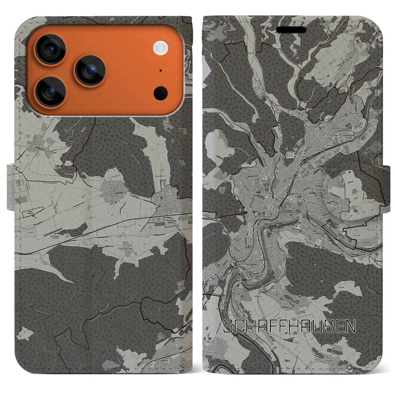 【シャフハウゼン（スイス）】地図柄iPhoneケース（手帳タイプ）