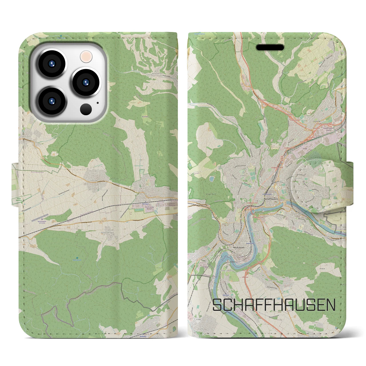 【シャフハウゼン（スイス）】地図柄iPhoneケース（手帳タイプ）