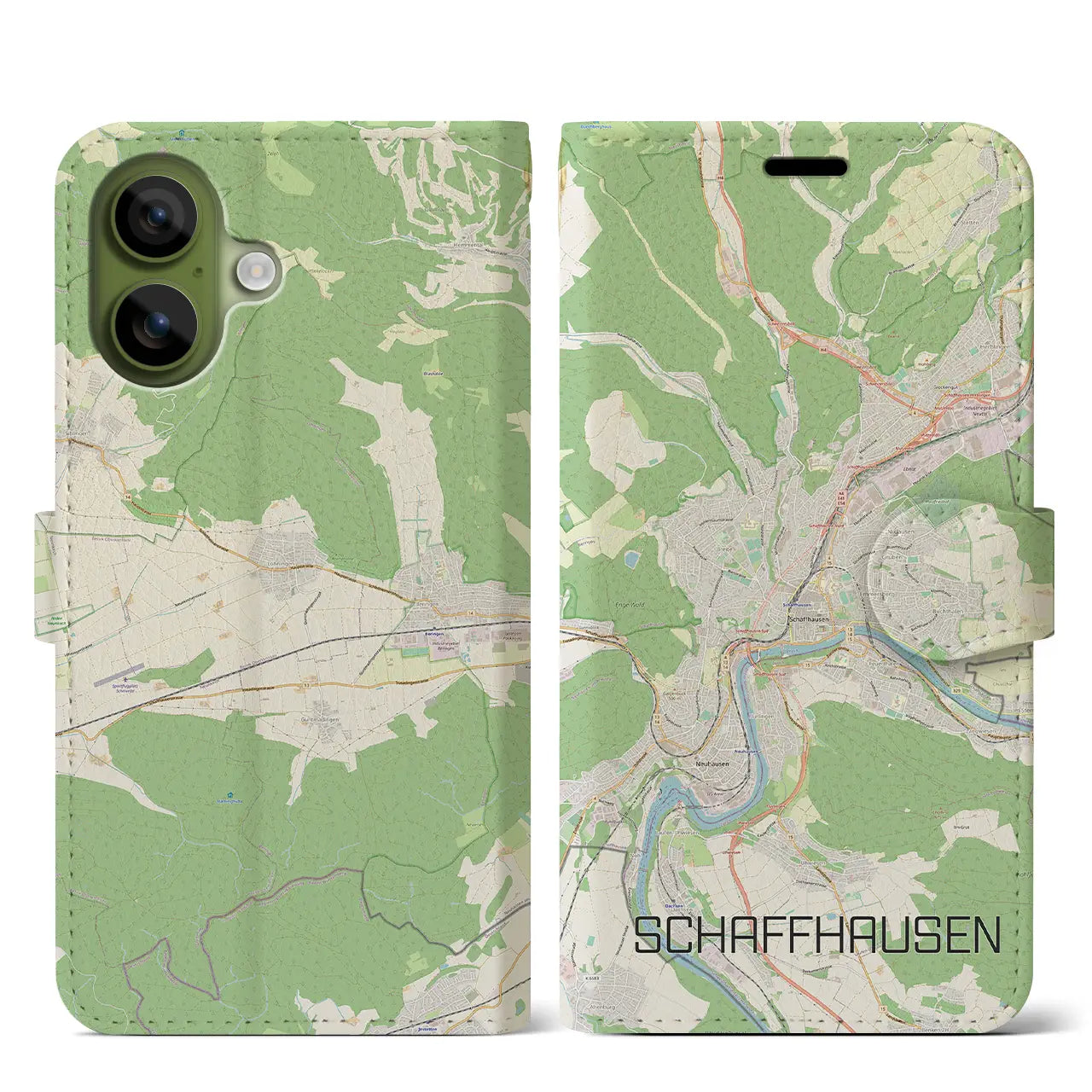 【シャフハウゼン（スイス）】地図柄iPhoneケース（手帳タイプ）