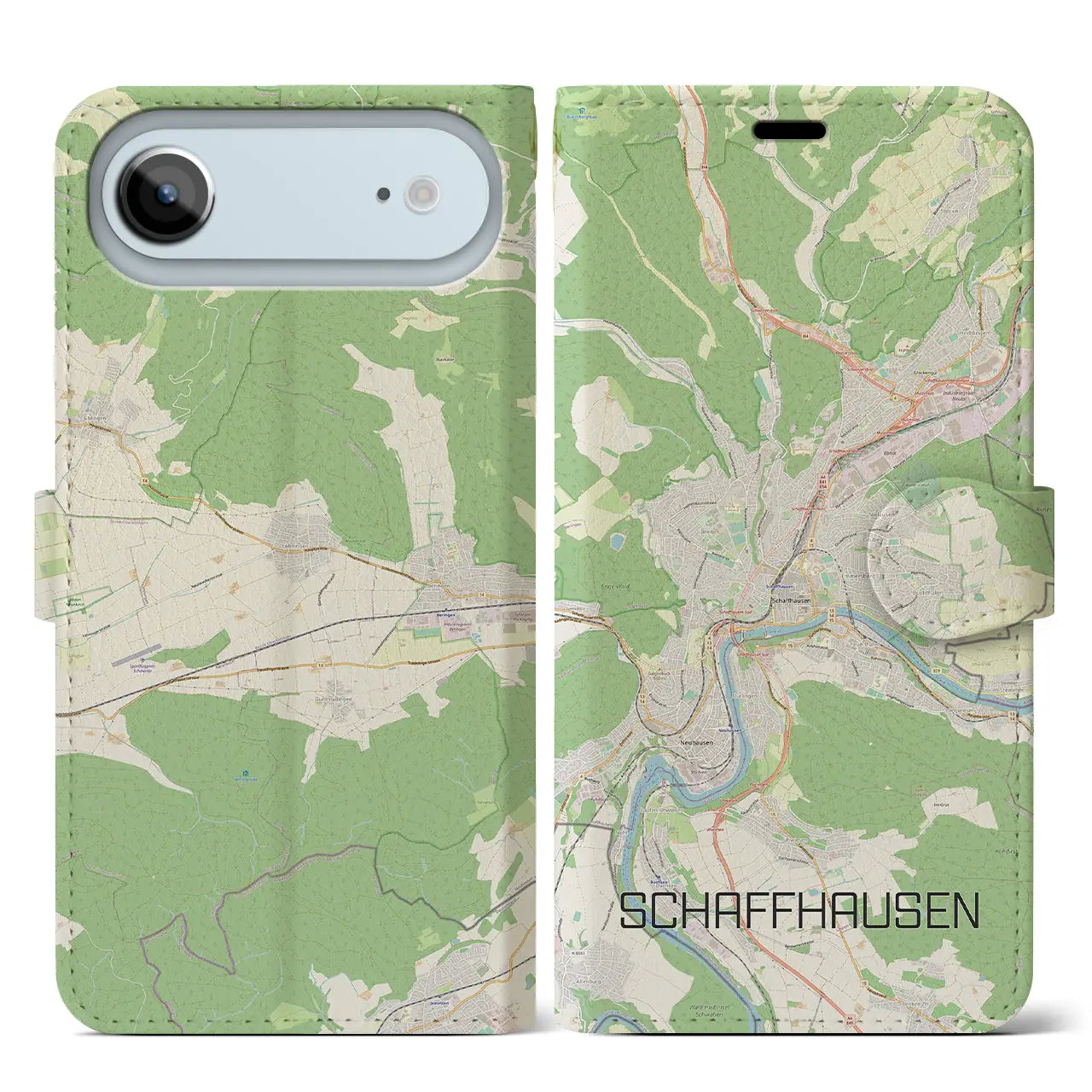 【シャフハウゼン（スイス）】地図柄iPhoneケース（手帳タイプ）