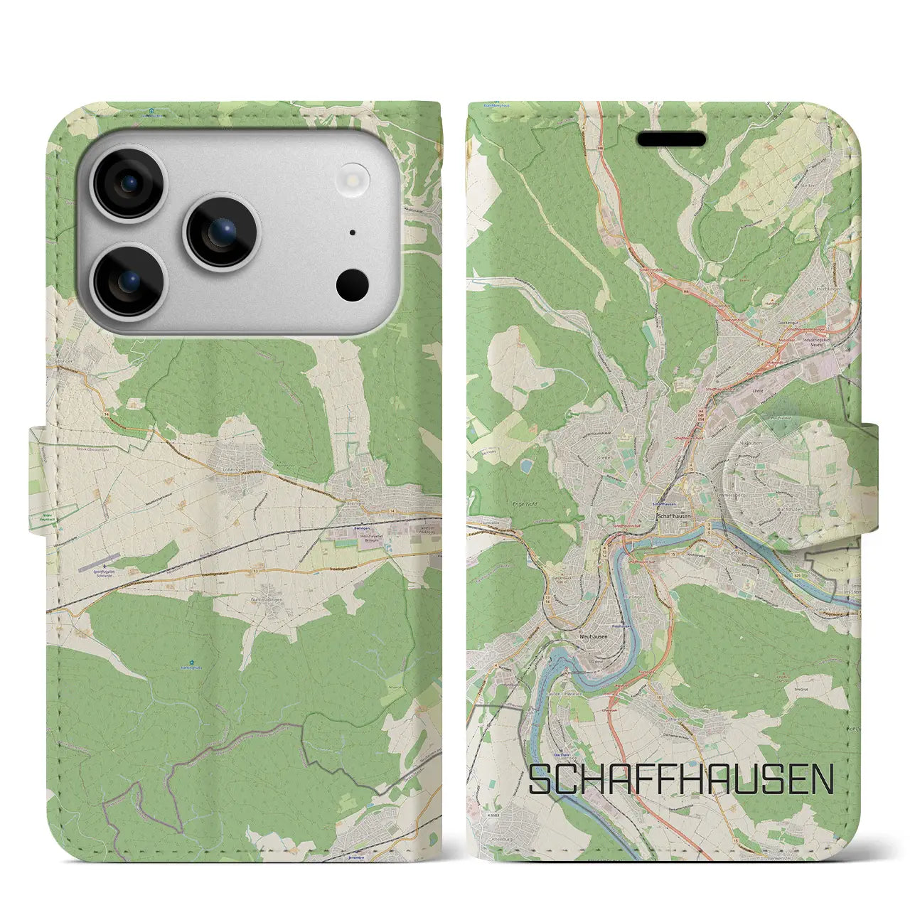 【シャフハウゼン（スイス）】地図柄iPhoneケース（手帳タイプ）