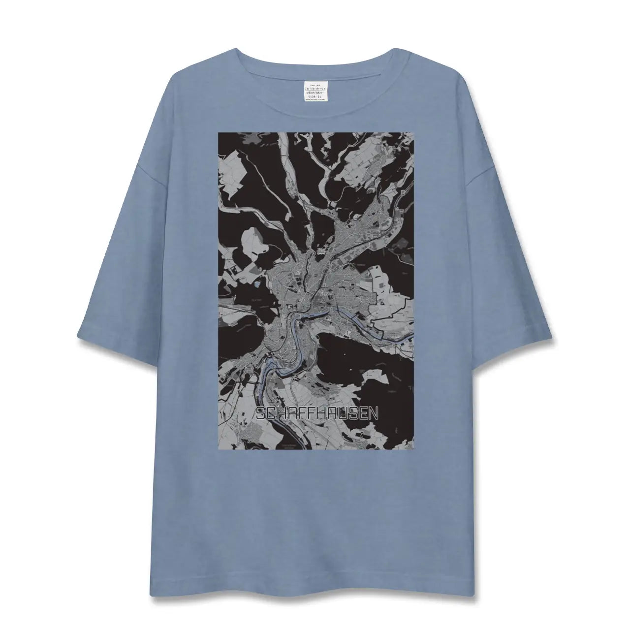 【シャフハウゼン（スイス）】地図柄ビッグシルエットTシャツ