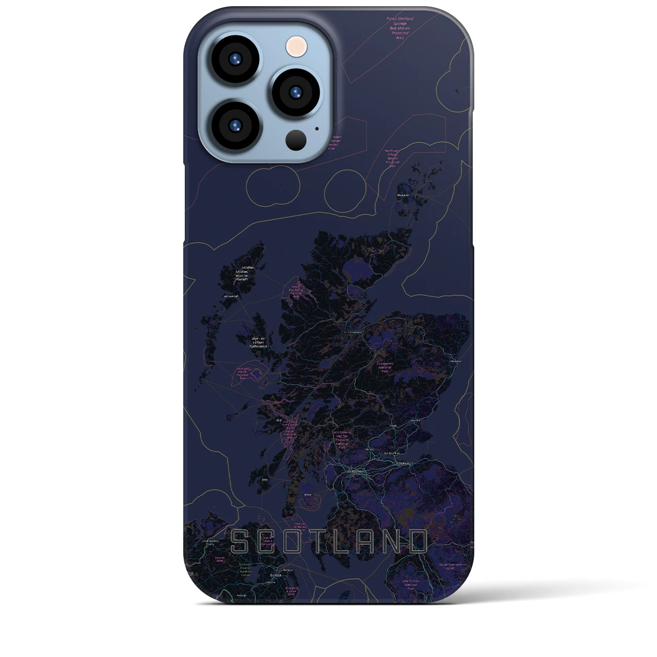 【スコットランド（イギリス）】地図柄iPhoneケース（バックカバータイプ）