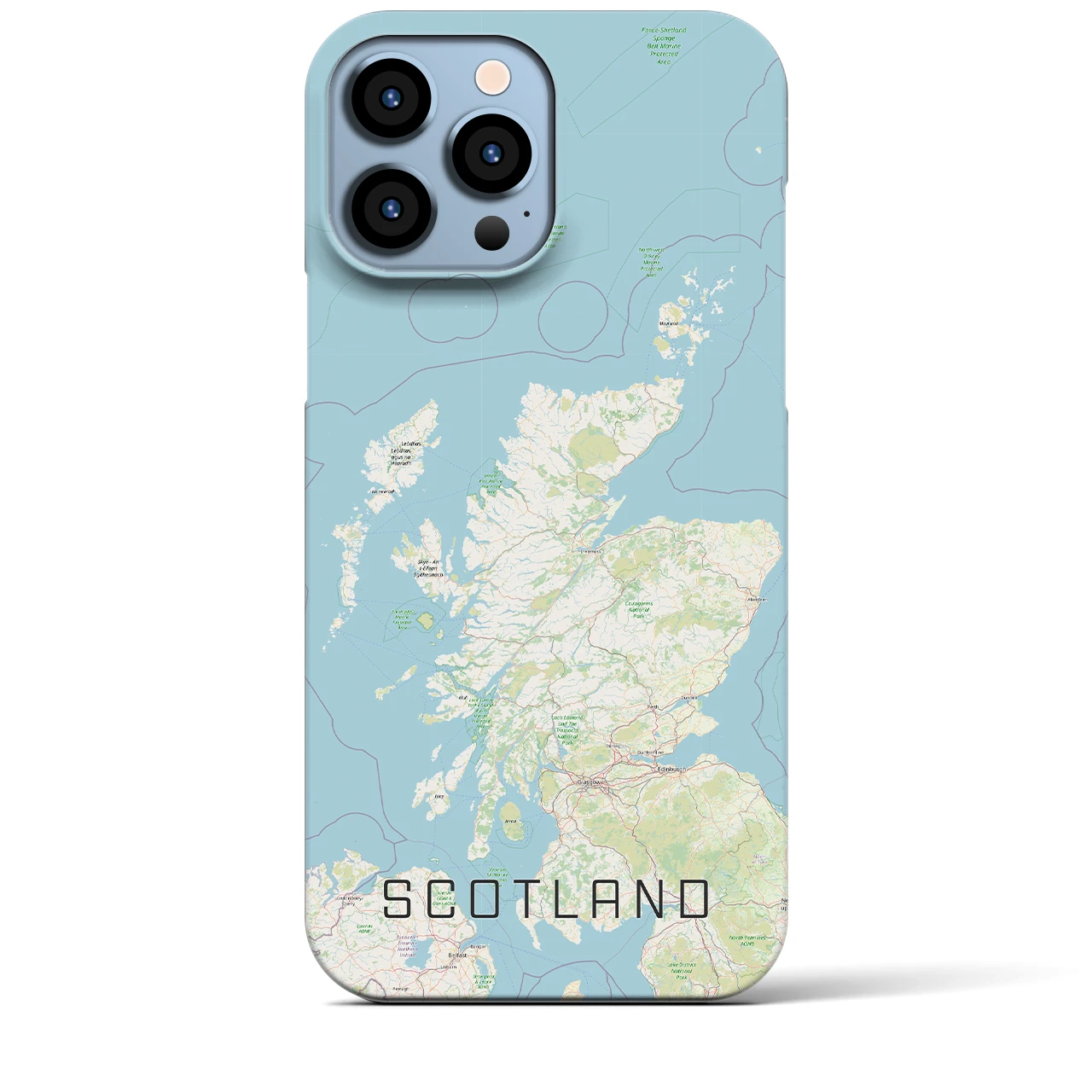 【スコットランド（イギリス）】地図柄iPhoneケース（バックカバータイプ）