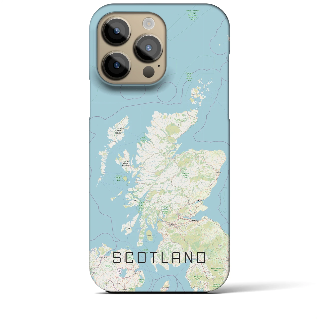 【スコットランド（イギリス）】地図柄iPhoneケース（バックカバータイプ）