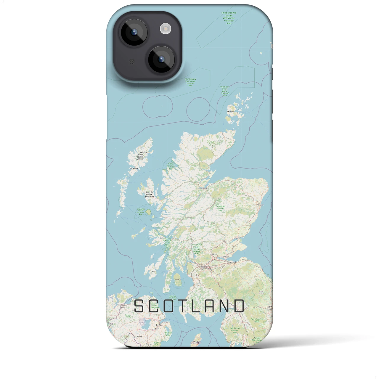 【スコットランド（イギリス）】地図柄iPhoneケース（バックカバータイプ）