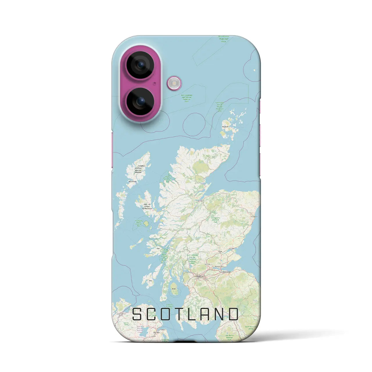 【スコットランド（イギリス）】地図柄iPhoneケース（バックカバータイプ）