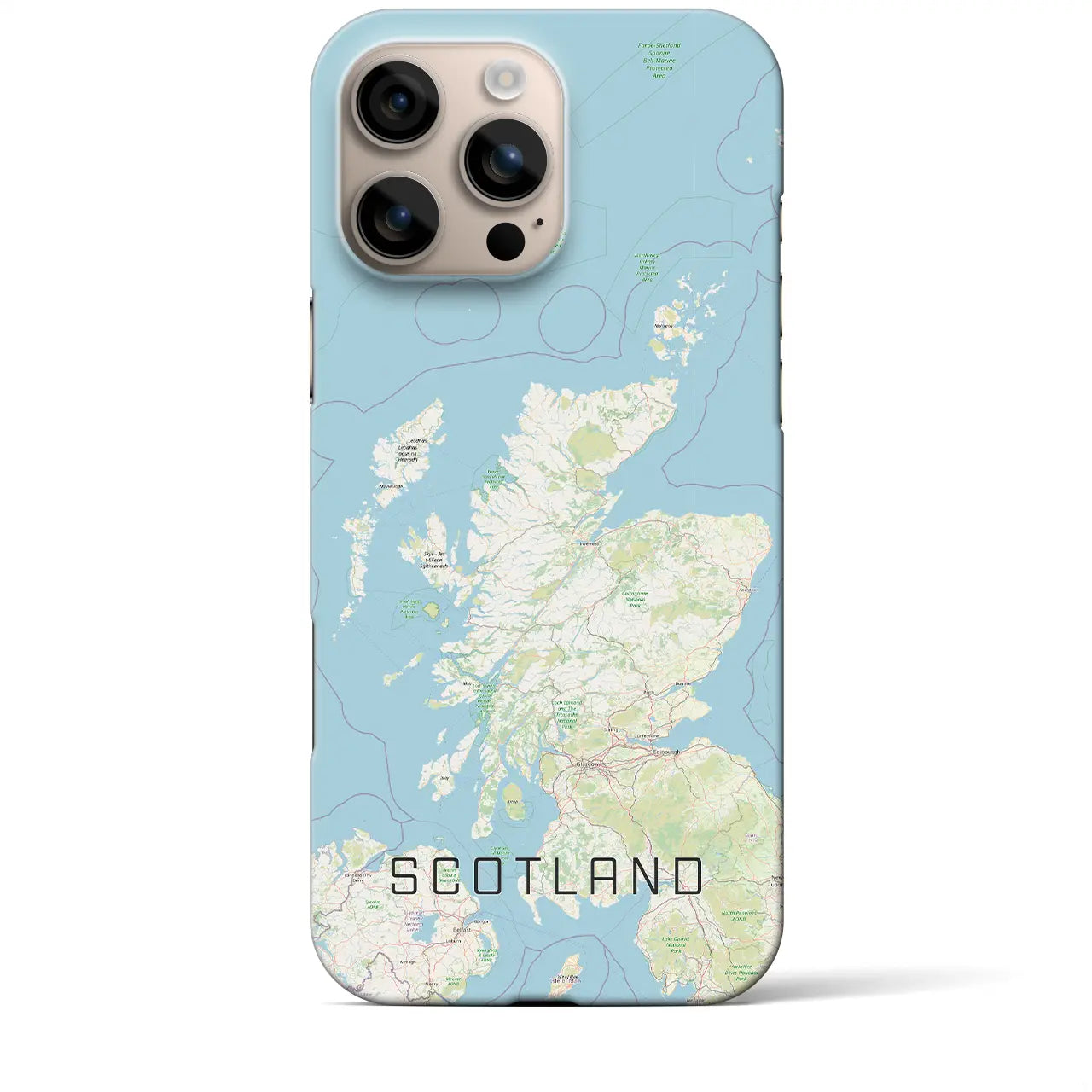 【スコットランド（イギリス）】地図柄iPhoneケース（バックカバータイプ）