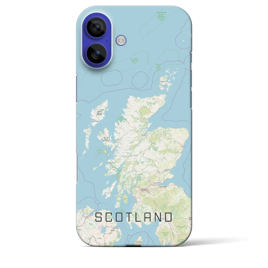 【スコットランド(イギリス)】地図柄iPhoneケース(バックカバータイプ)ナチュラル・iPhone 16 Pro Max 用