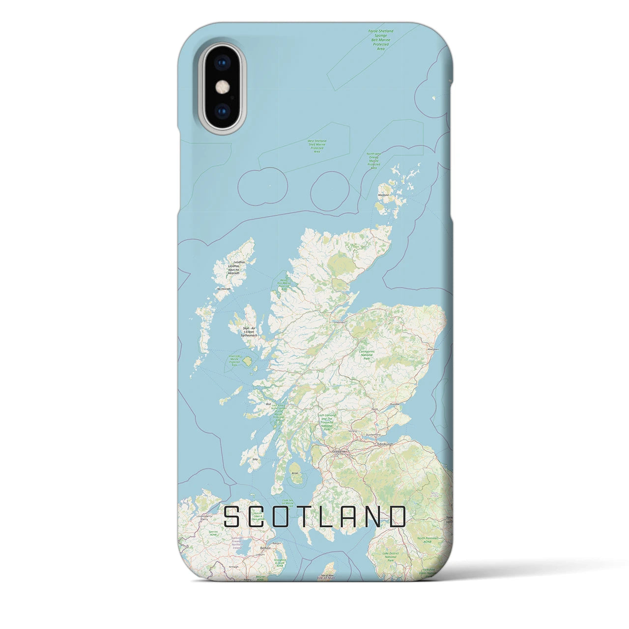 【スコットランド（イギリス）】地図柄iPhoneケース（バックカバータイプ）