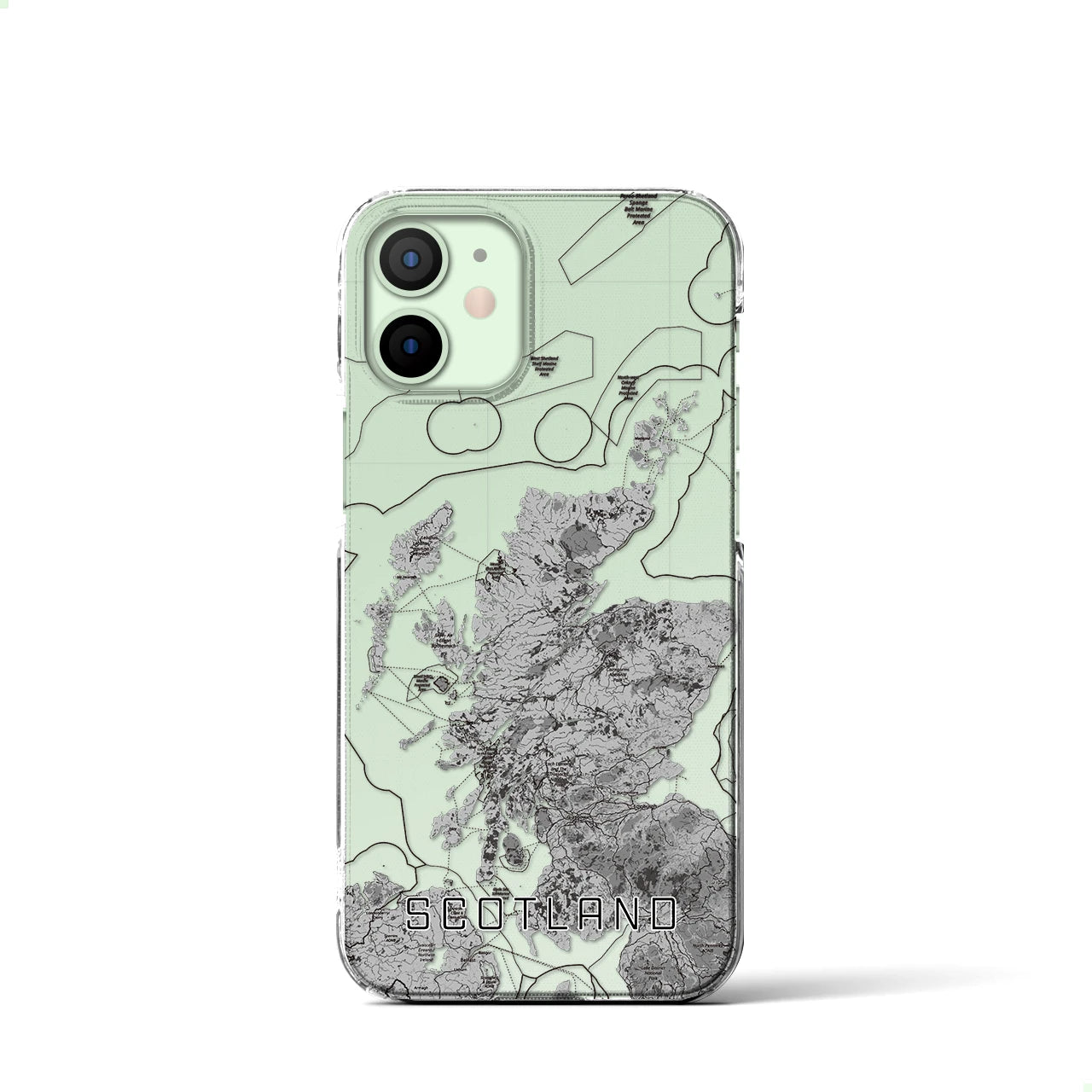 【スコットランド（イギリス）】地図柄iPhoneケース（クリアタイプ）