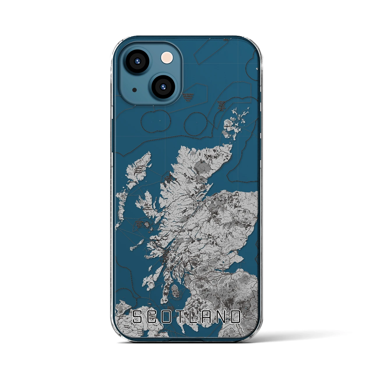 【スコットランド（イギリス）】地図柄iPhoneケース（クリアタイプ）