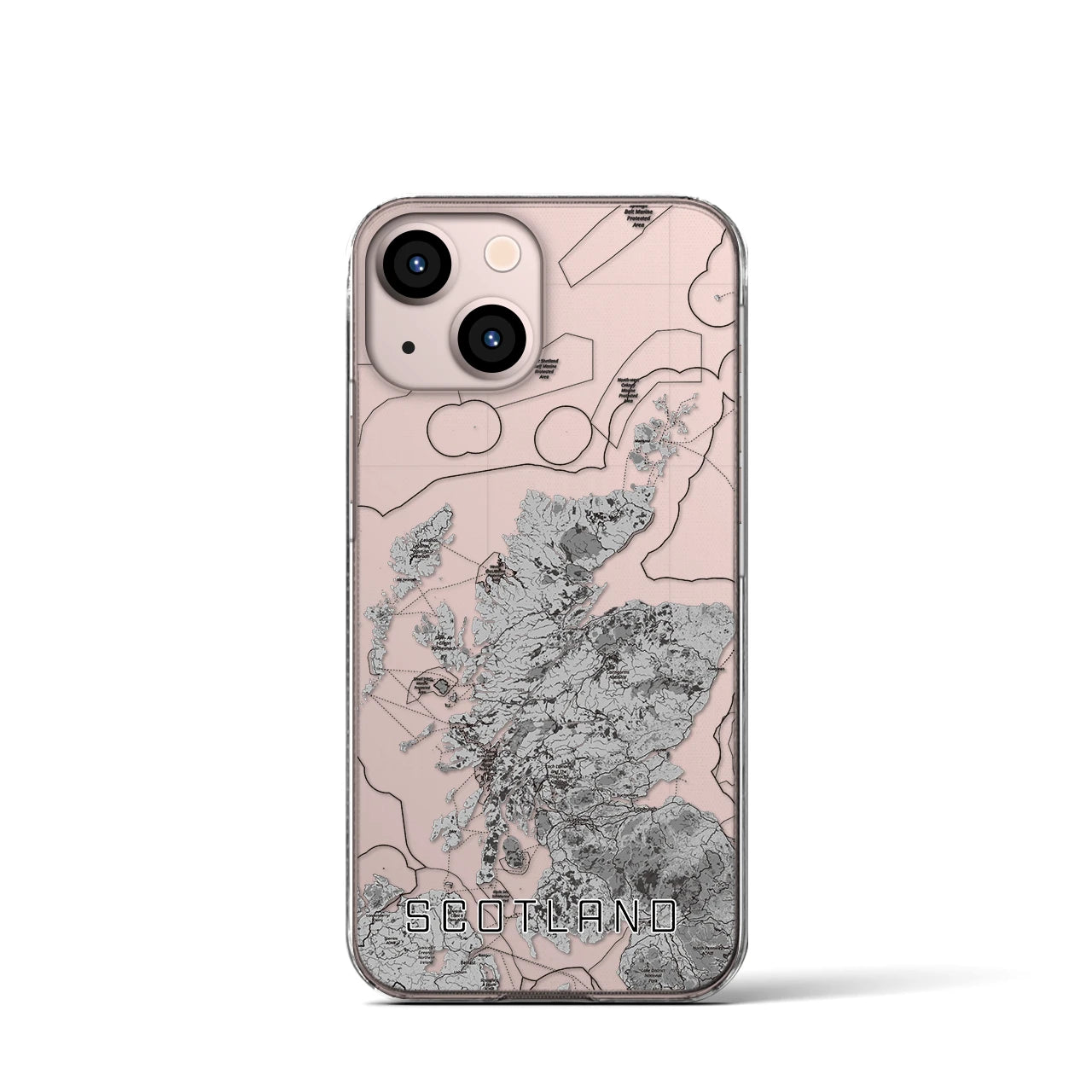【スコットランド（イギリス）】地図柄iPhoneケース（クリアタイプ）