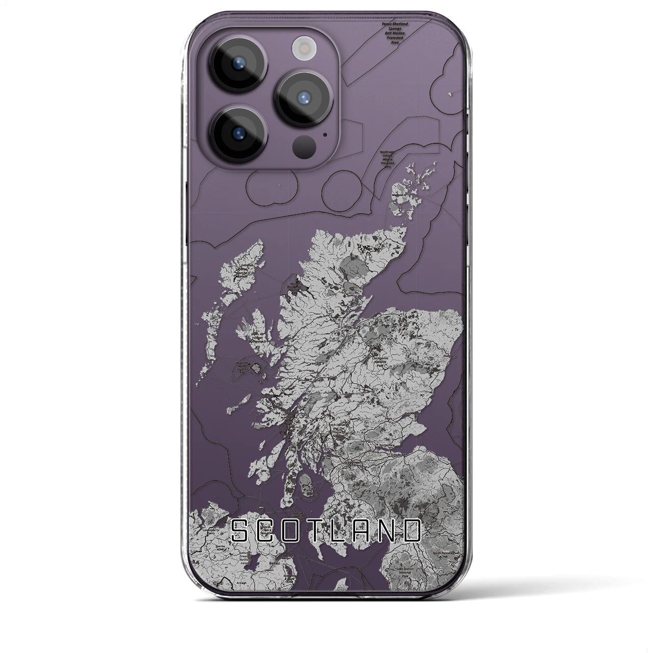 【スコットランド（イギリス）】地図柄iPhoneケース（クリアタイプ）